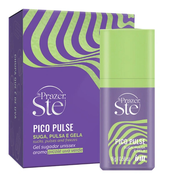 Gel Sugador Excitante Pico Pulse Beijável Unissex Vibra Pulsa e Gela Forte