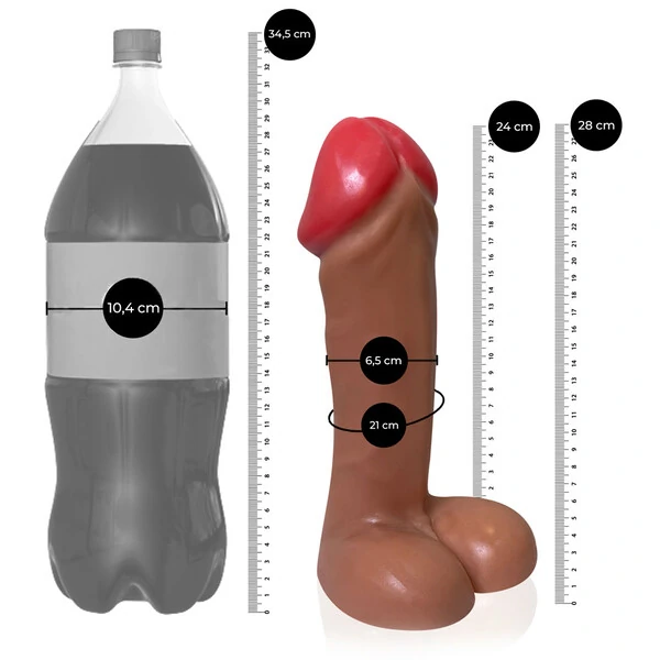 Pênis Thanos 28 cm x 8,2 cm Gigante Grosso Flexível com Escroto