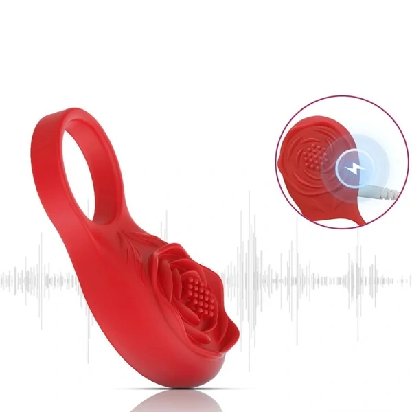 Vibrador Anel Peniano Masculino Formato Flor Com Aplicativo