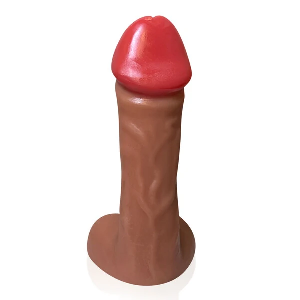 Pênis Thanos 28 cm x 8,2 cm com Ventosa Gigante Grosso Flexível e Escroto