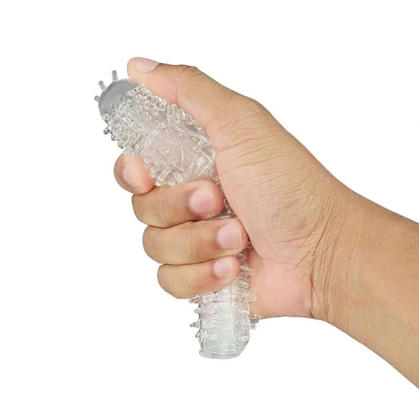 Capa Peniana Transparente com Cerdas Massageadoras 14,5 cm x 3,5 cm