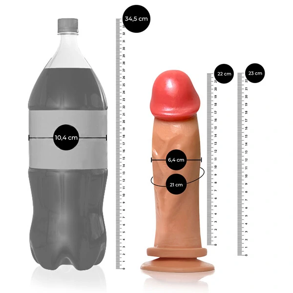 Pênis Realístico Hades 23,5 cm x 6,7 cm com Ventosa Gigante Grosso e Flexível