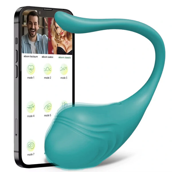 Vibrador de Casal com Controle por Aplicativo Toque Super Macio Aveludado