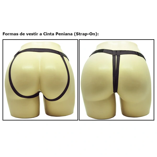 Cinta Strap On com Pênis Realístico e Vibração Multivelocidade 17 cm x 4 cm