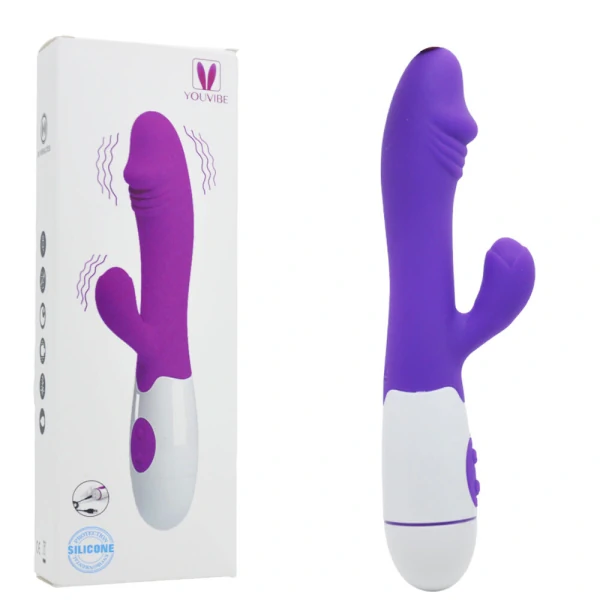 Vibrador Estimulador de Ponto G e Clitóris com Glande Recarregável Female Vibrator 19,5 cm x 3,3 cm