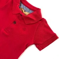 Body Polo Vermelho Bebê