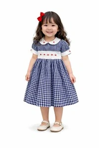 Vestido Xadrez Azul Marinho