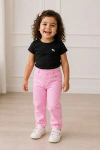 Calça de Sarja com Pingente