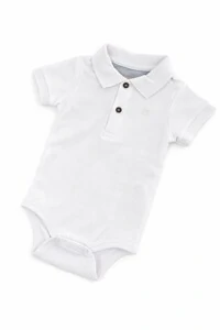 Body Polo Branco Bebê