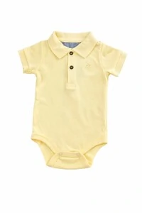 Body Polo Amarelo Bebê