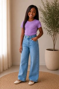 Calça Jeans Wide Leg Clara Charpey