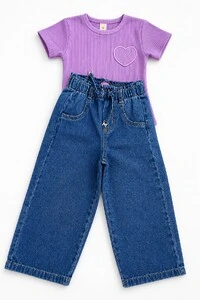 Calça Jeans Pantalona MOMI