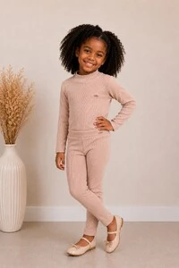 Calça Legging Canelada Bege Rose