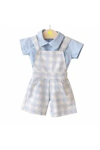 Conjunto Camisa e Jardineira Xadrez