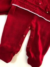 Saída Maternidade Macacão Tricot Hug Vermelho