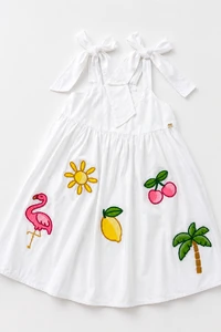 Vestido bordado tropical