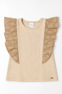 Blusa canelada com babados