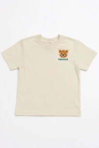 T-shirt bege com patch