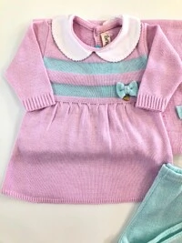 Saída Maternidade Tricot Vestido e Calça Hug