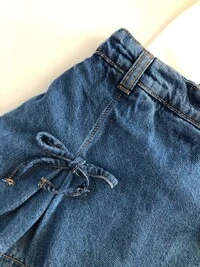 Short Saia Jeans com Laço