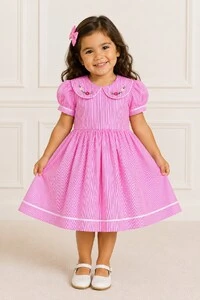 Vestido Listrado Rosa — Col & Lorê