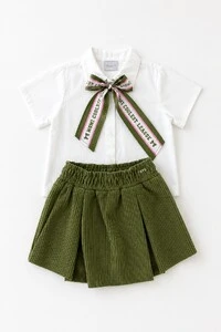 Conjunto Camisa e Saia Veludo