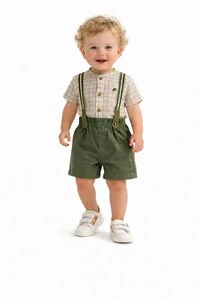 Conjunto Body e Bermuda Suspensório