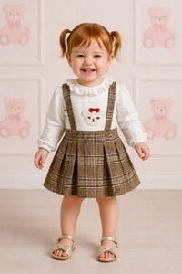 Jardineira com body Litte Bear