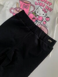 Calça Legging Montaria Recorte em Couro