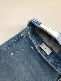 Calça Wide Leg Jeans Com Brilho