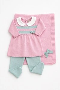 Saída Maternidade Tricot Vestido e Calça Hug
