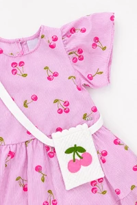 Vestido cherry listrado