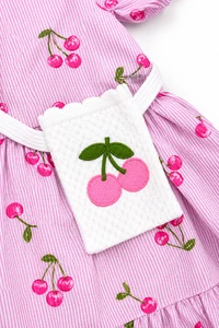 Vestido cherry listrado