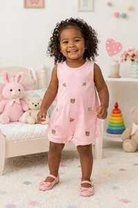 Romper Regata Ursinha Floral