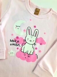 Pijama Infantil Up Baby Coelhinho Rosa