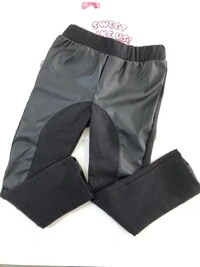 Calça Legging Montaria Recorte em Couro