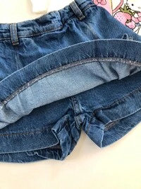 Short Saia Jeans com Laço