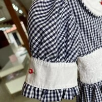 Vestido Xadrez Azul Marinho