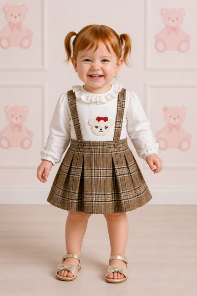 Foto Jardineira com body Litte Bear