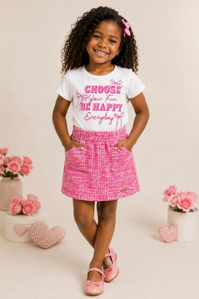 Foto Conjunto Momi Happy Pink Tweed