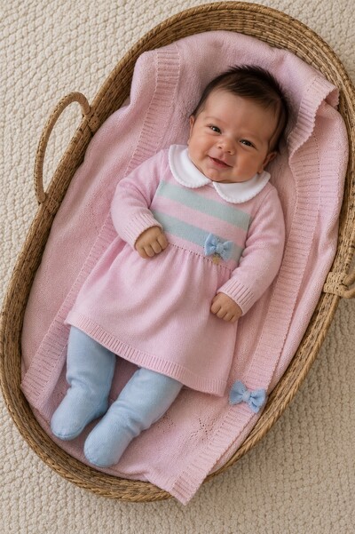 Foto Saída Maternidade Tricot Vestido e Calça Hug