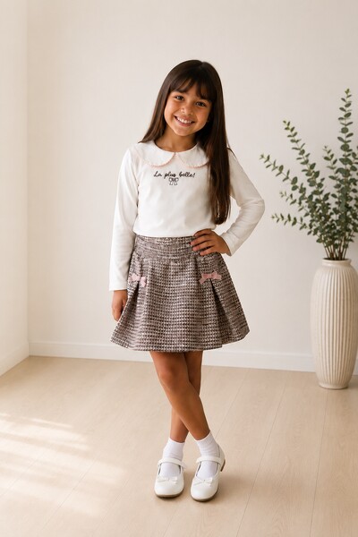 Foto Conjunto Blusa e Short Saia Tweed