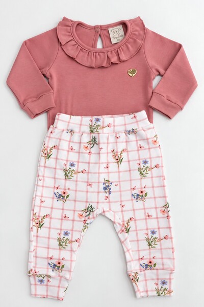 Foto Conjunto Xadrez Floral-Pingo Lelê