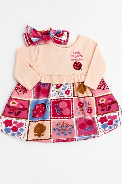 Foto Conjunto Vestido Manga Longa e Faixa