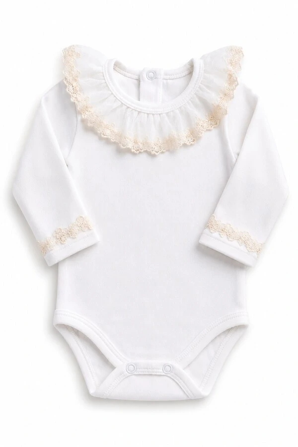 Body Longo com Tule Bordado