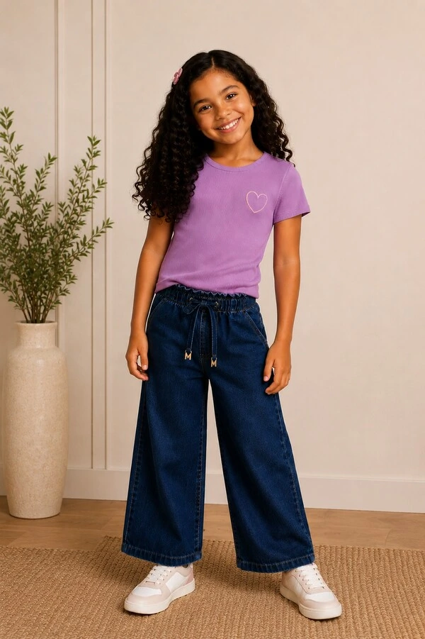 Calça Jeans Pantalona MOMI