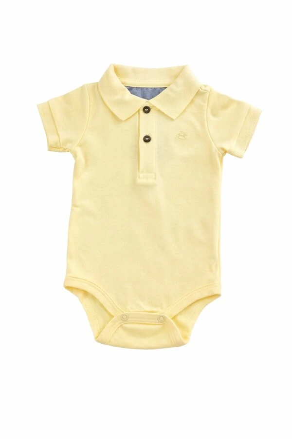 Body Polo Amarelo Bebê