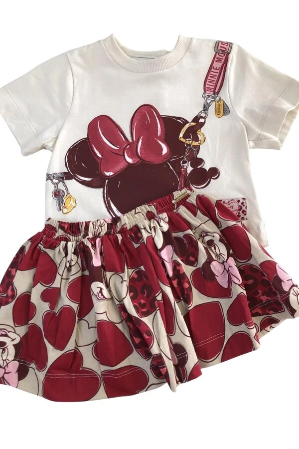 Conjunto Minnie Charm Corações