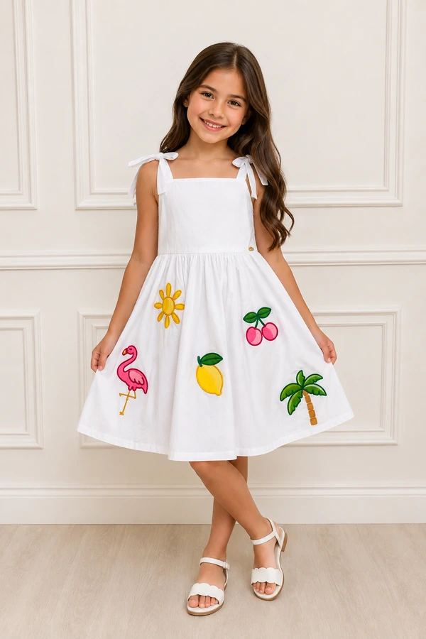 Vestido bordado tropical