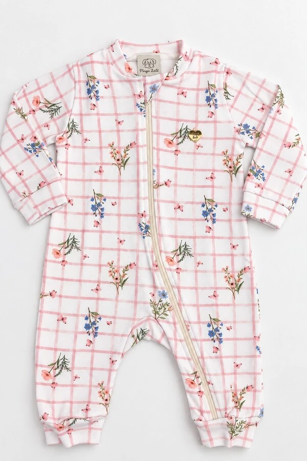 Macacão Xadrez Floral– Pingo Lelê